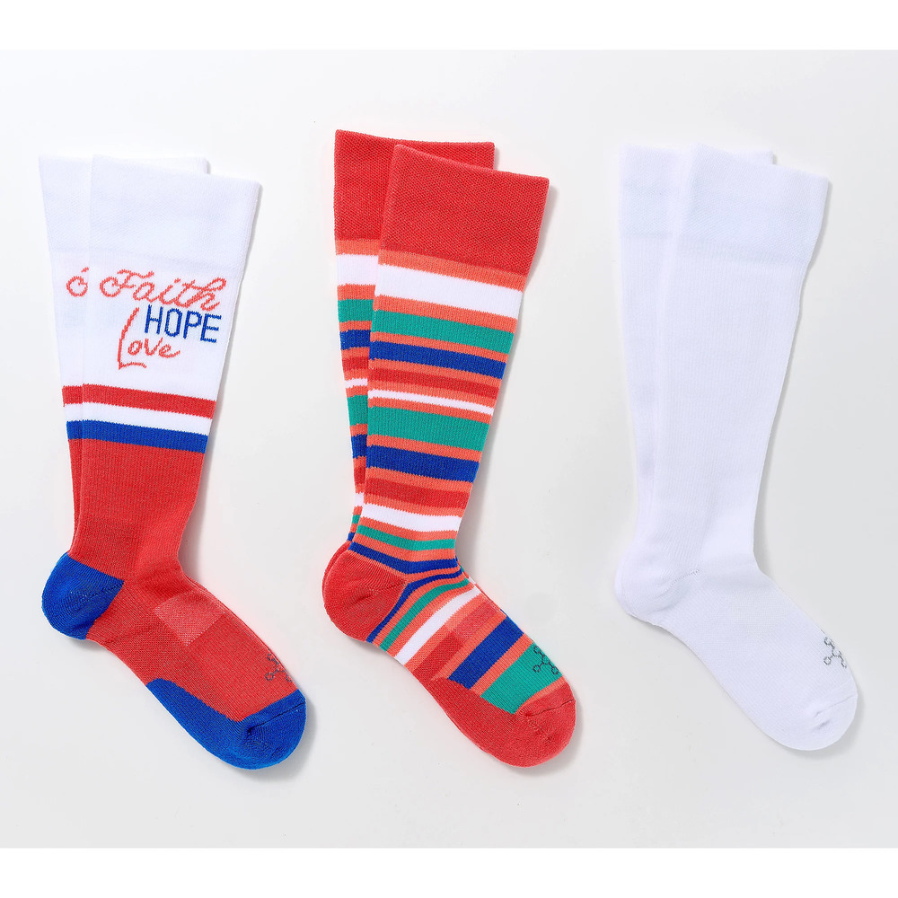 Tommie Coper 3 Pack Inspirational OTC Socks - Pink Small